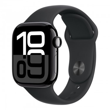 Apple Watch Series 10, 42 мм корпус из алюминия цвета «Jet Black», ремешок Sport Band «Black» фото