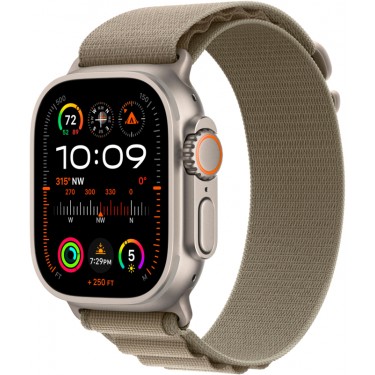 Apple Watch Ultra 2 GPS + Cellular, 49 мм, корпус из титана, ремешок Alpine оливкового цвета, размер L