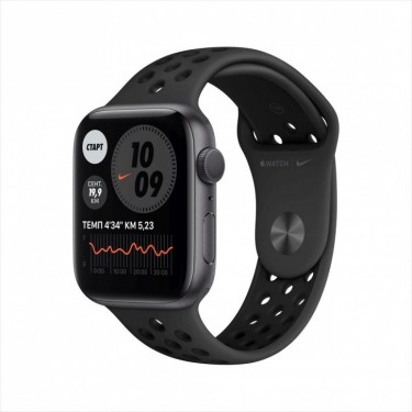 Смарт-часы Apple Watch Nike Series 6, 44 мм, корпус из алюминия цвета «серый космос», спортивный ремешок Nike фото