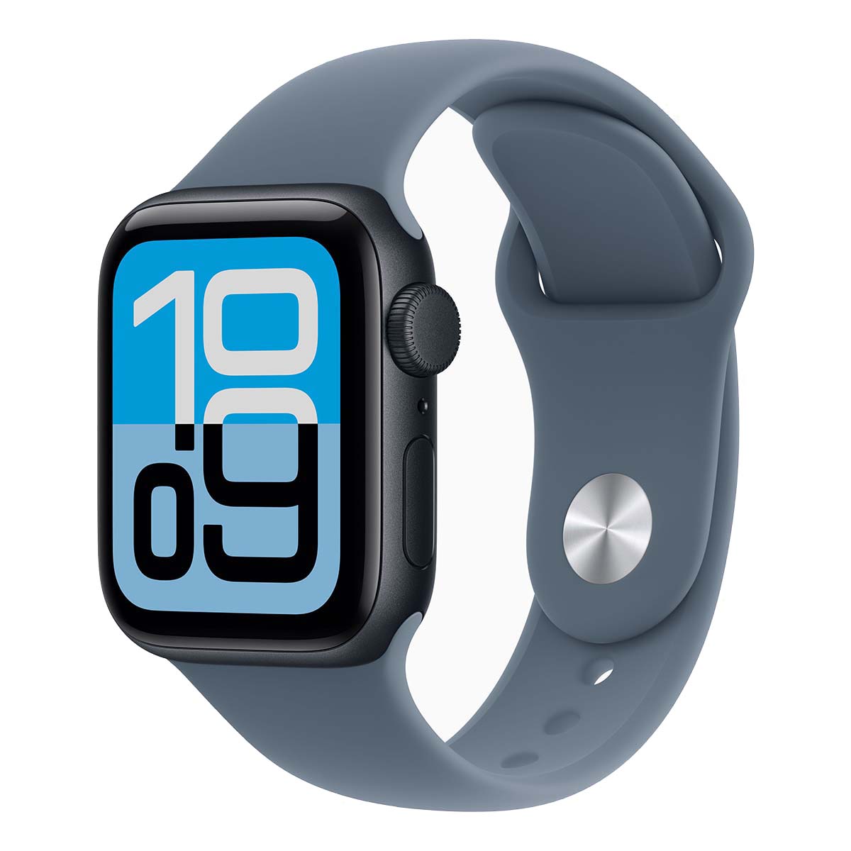 Apple Watch SE 3 (2025), 44 мм корпус из алюминия цвета «Midnight», ремешок Sport Band цвета «Anchor Blue»
