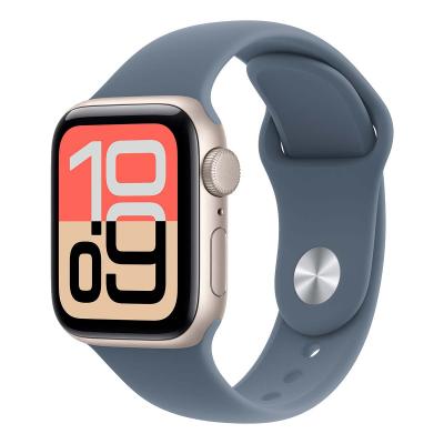 Apple Watch SE 3 (2025), 40 мм корпус из алюминия цвета «Starlight», ремешок Sport Band цвета «Anchor Blue»